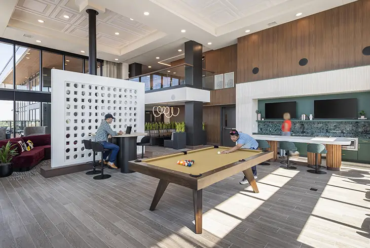Clubhouse with pool table