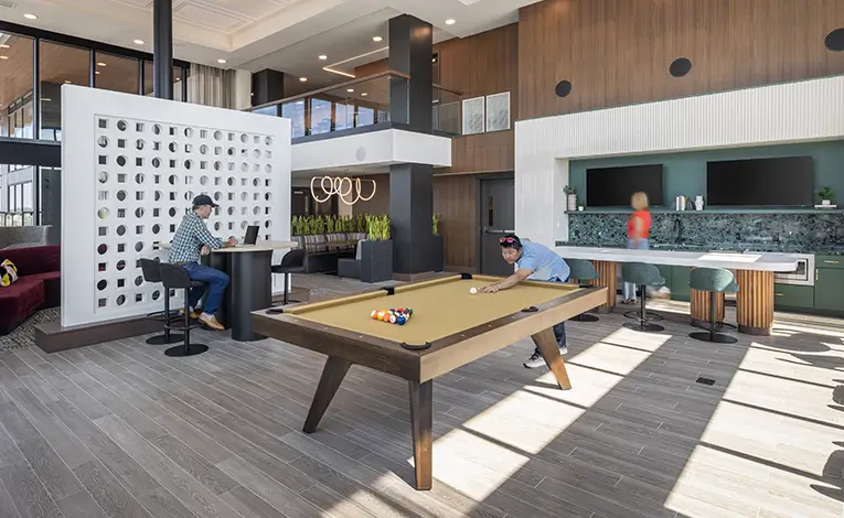 Clubhouse with pool table
