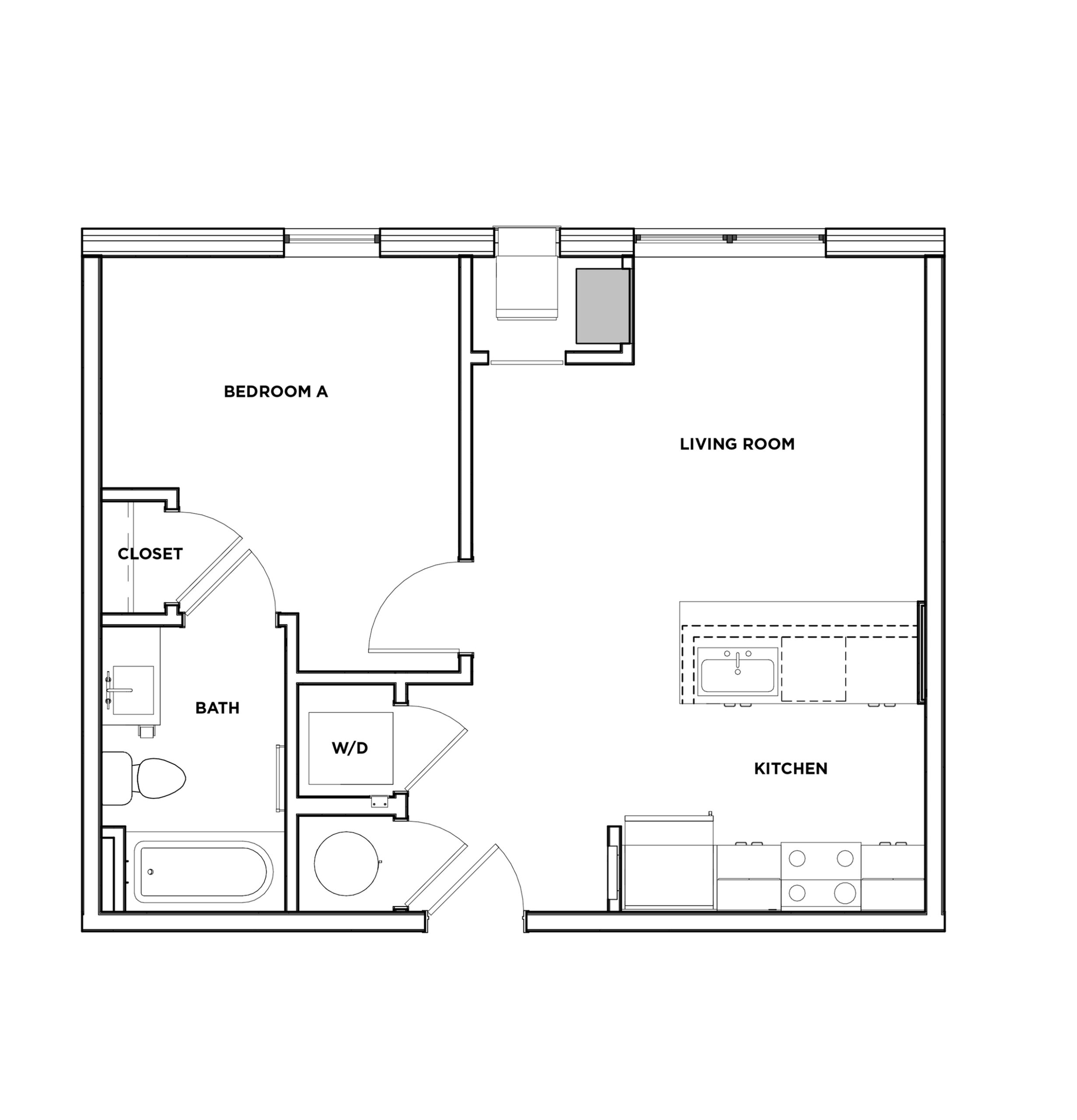 Ashleaf - 1x1 Floor plan