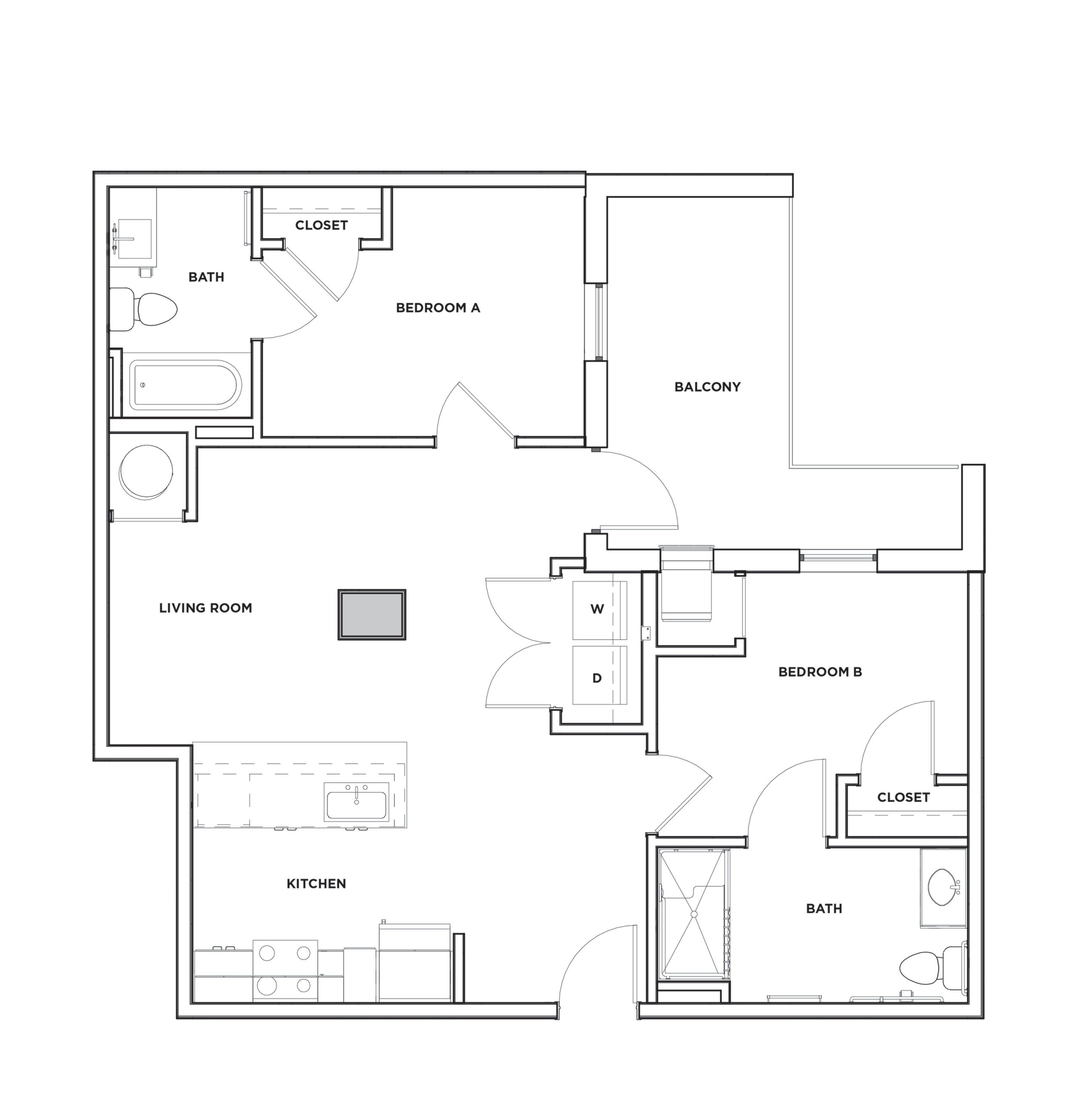 Bay - 2x2 Floor plan
