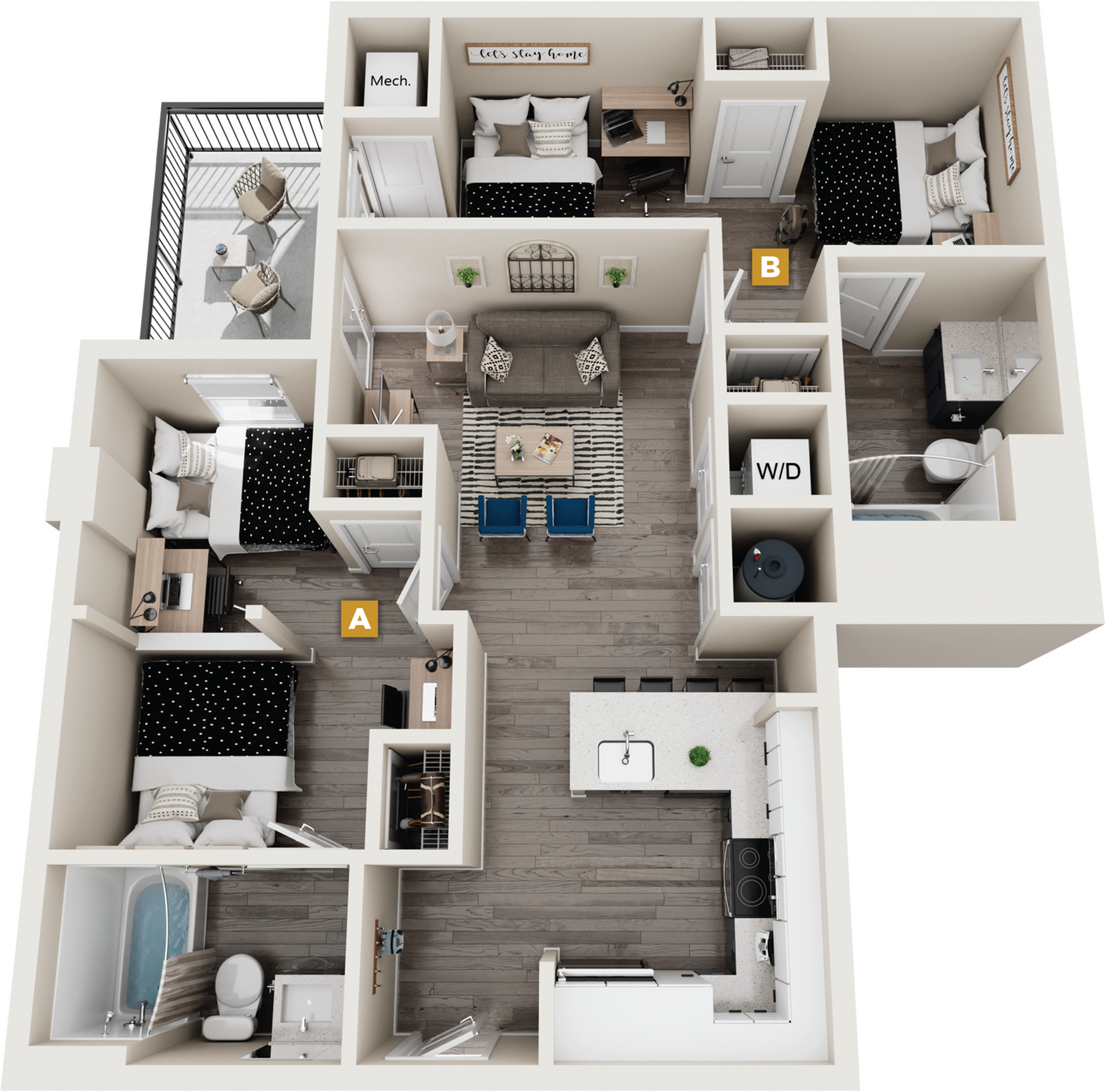 Boxwood - 2x2 Floor plan
