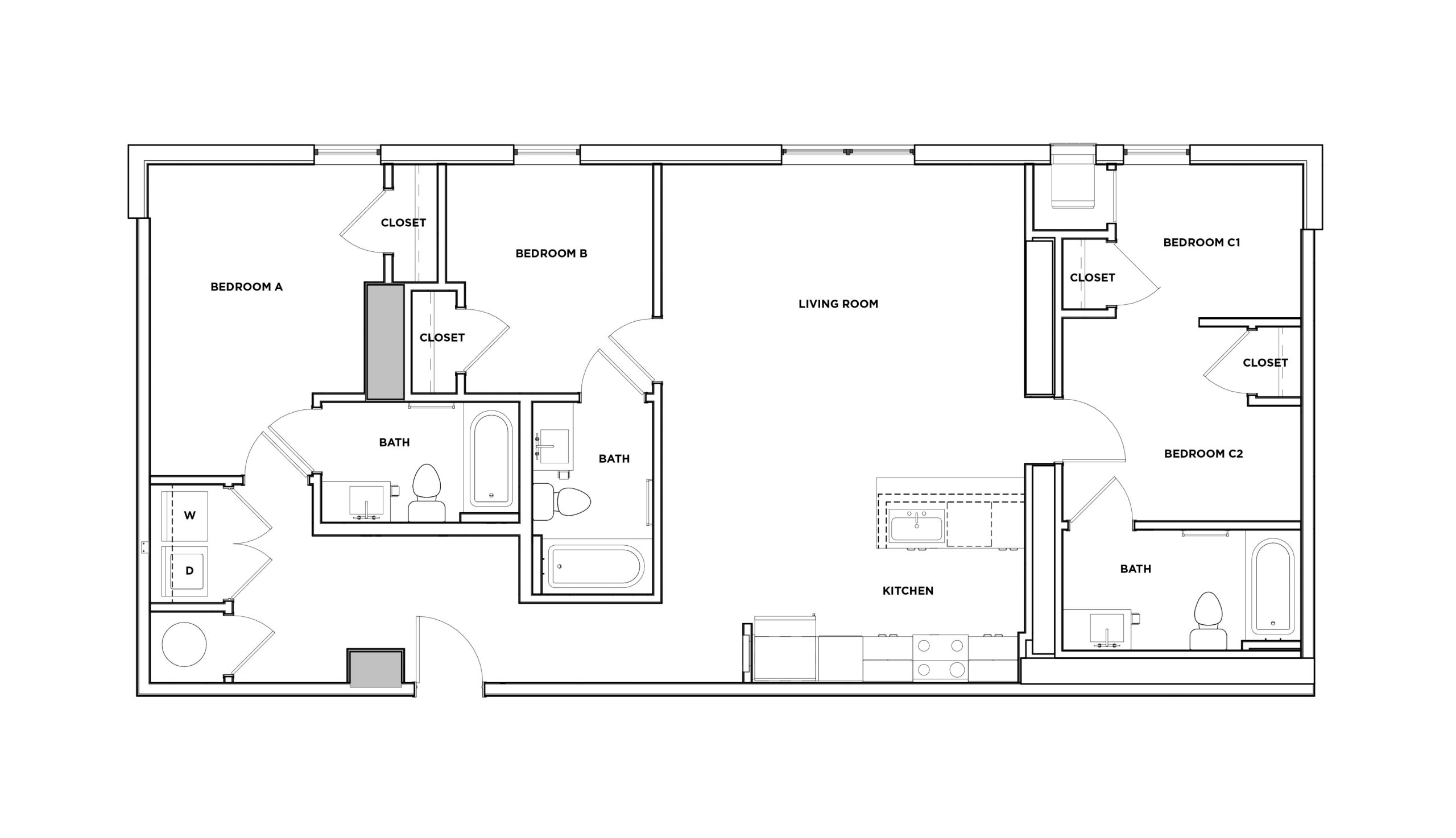 Cedar - 3x3 Floor plan