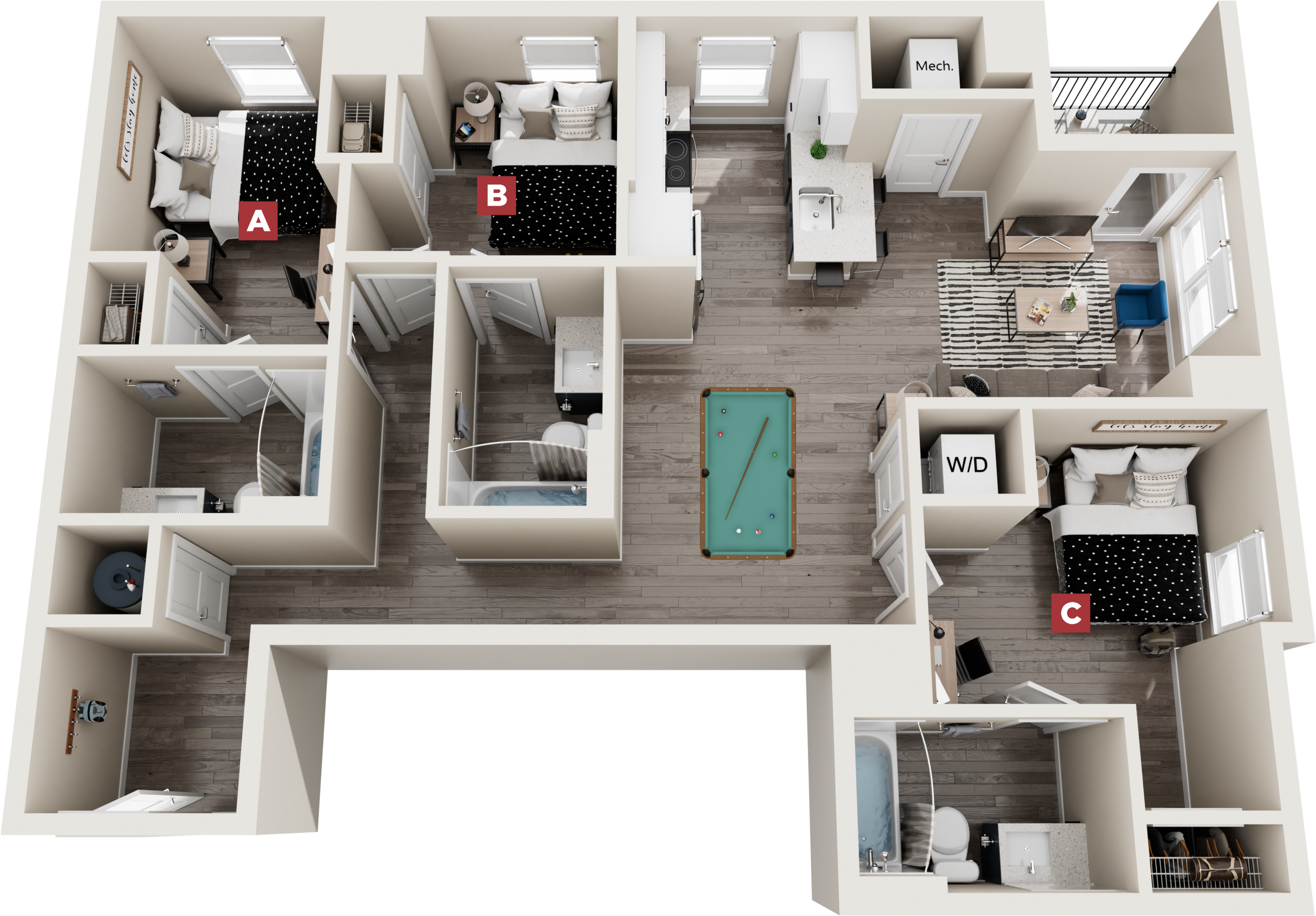 Chestnut Premium - 3x3 Floor plan