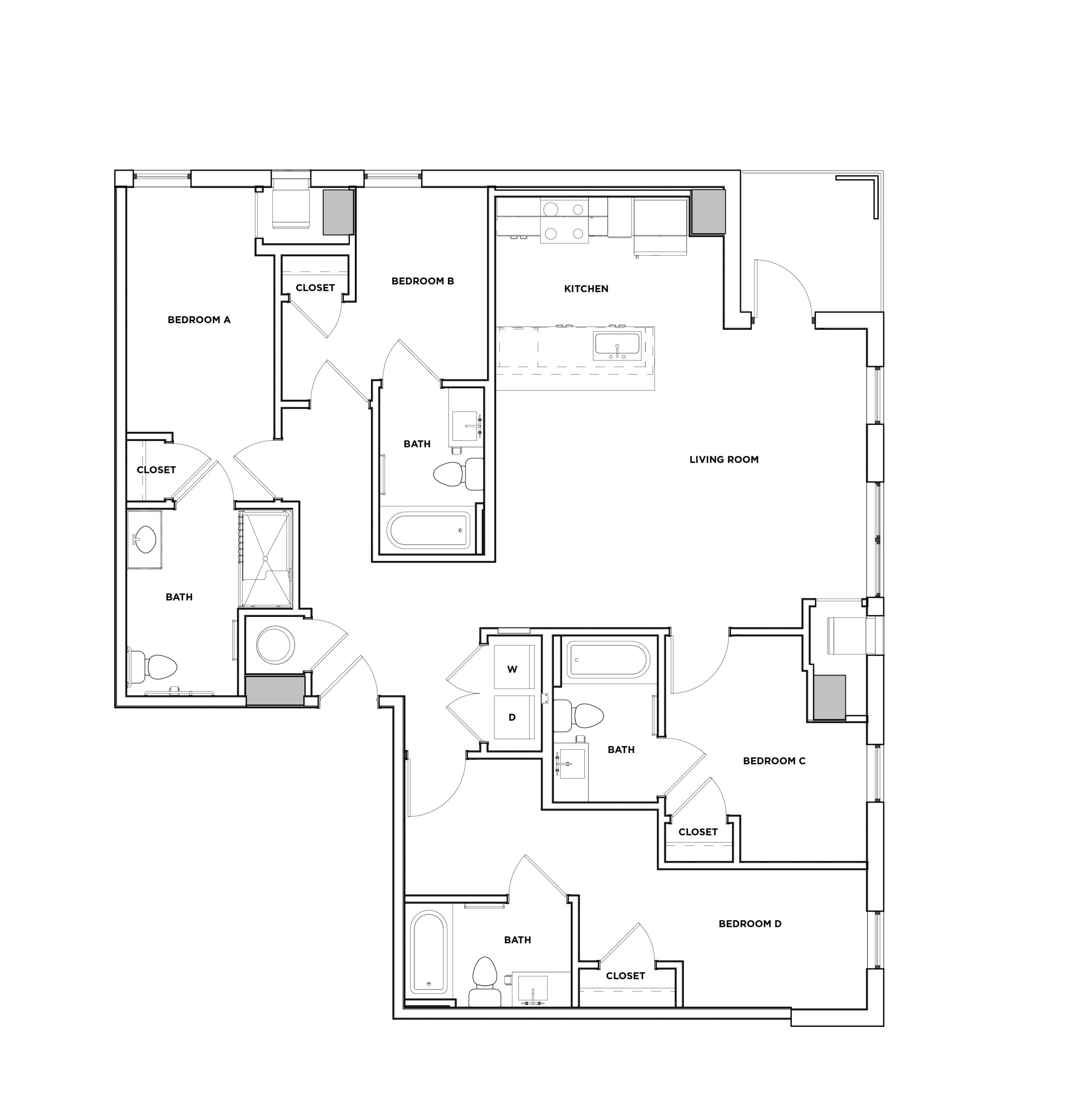 Dade - 4x4 Floor plan