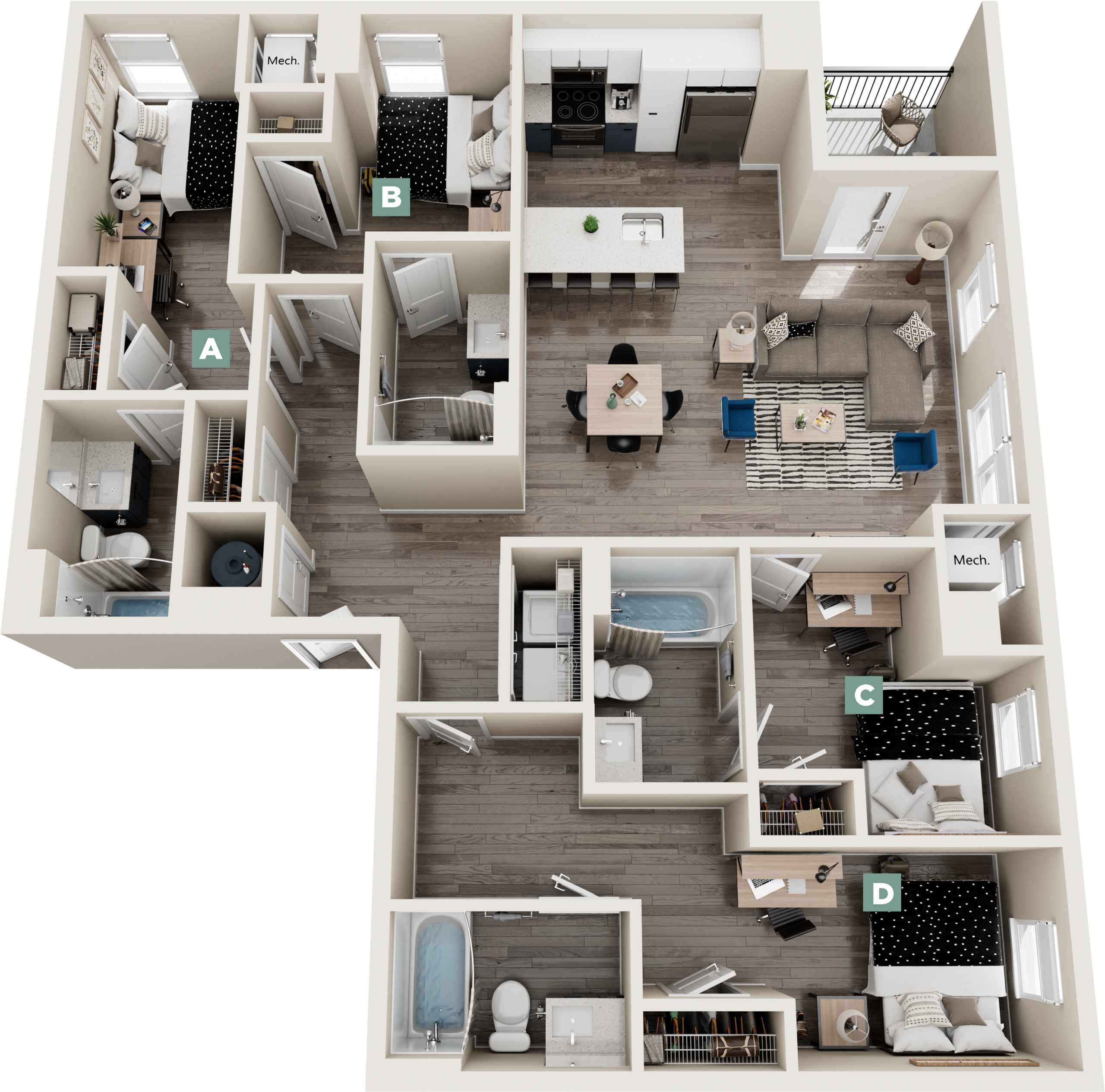 Douglas - 4x4 Floor plan