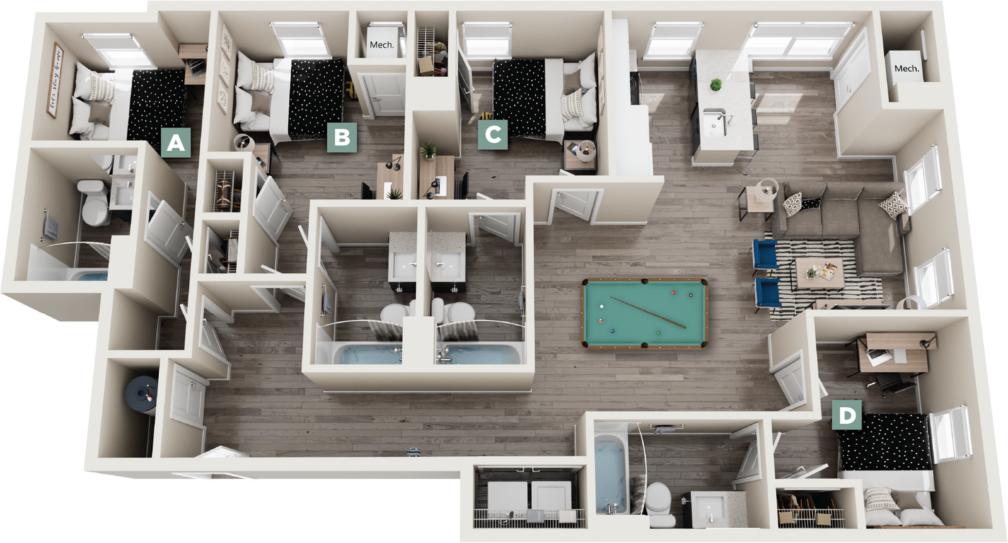 Dove - 4x4 Floor plan