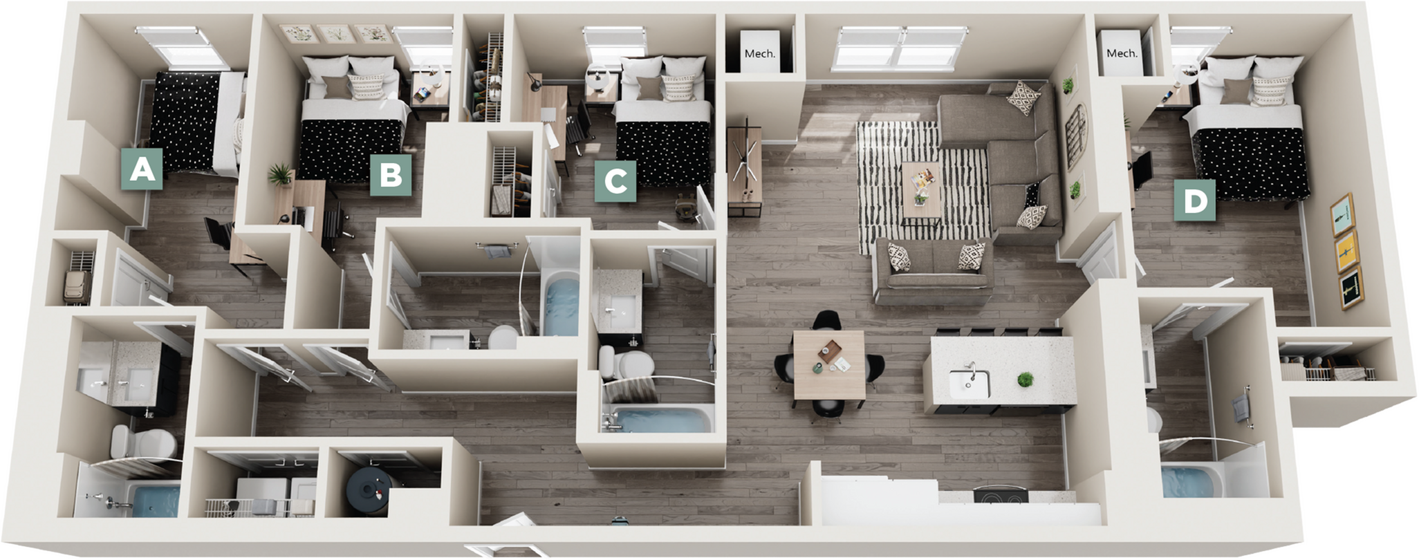 Duffie - 4x4 Floor plan