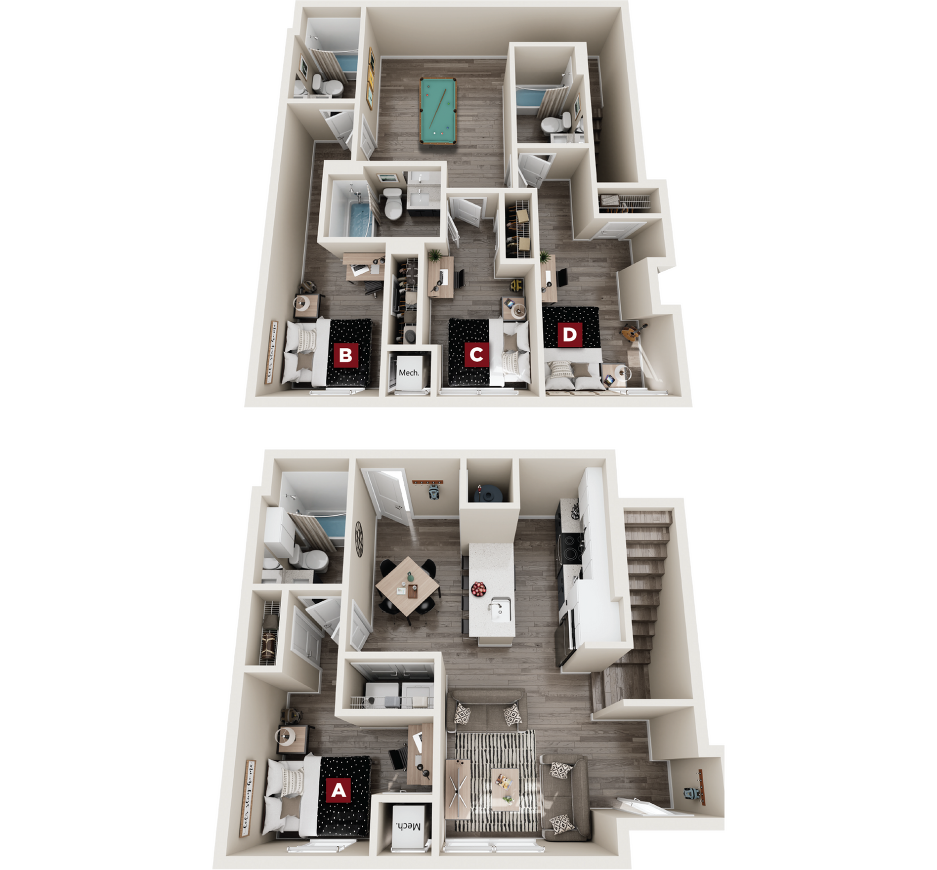 Oaks II - 4x4 Floor plan