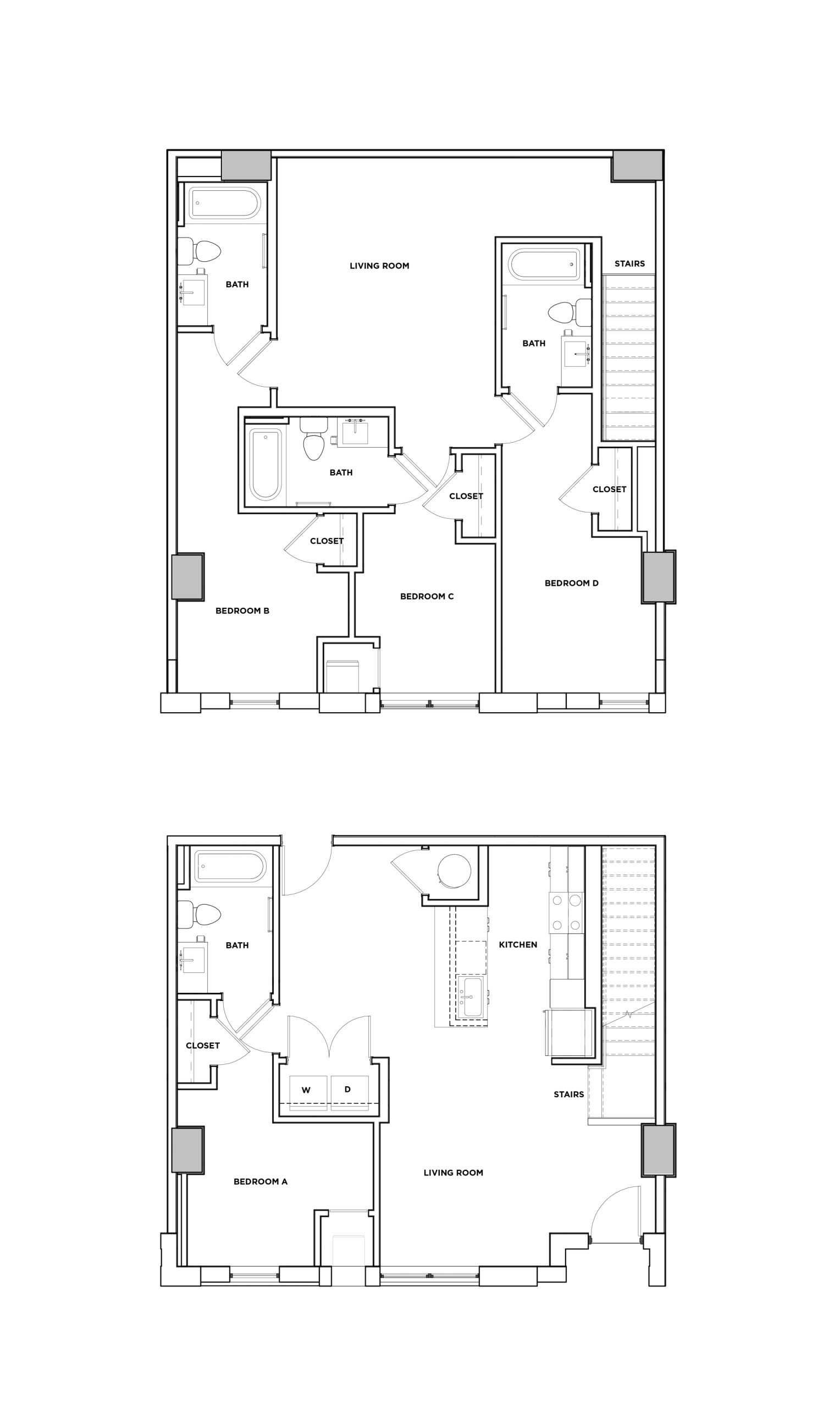 Oaks III - 4x4 Floor plan