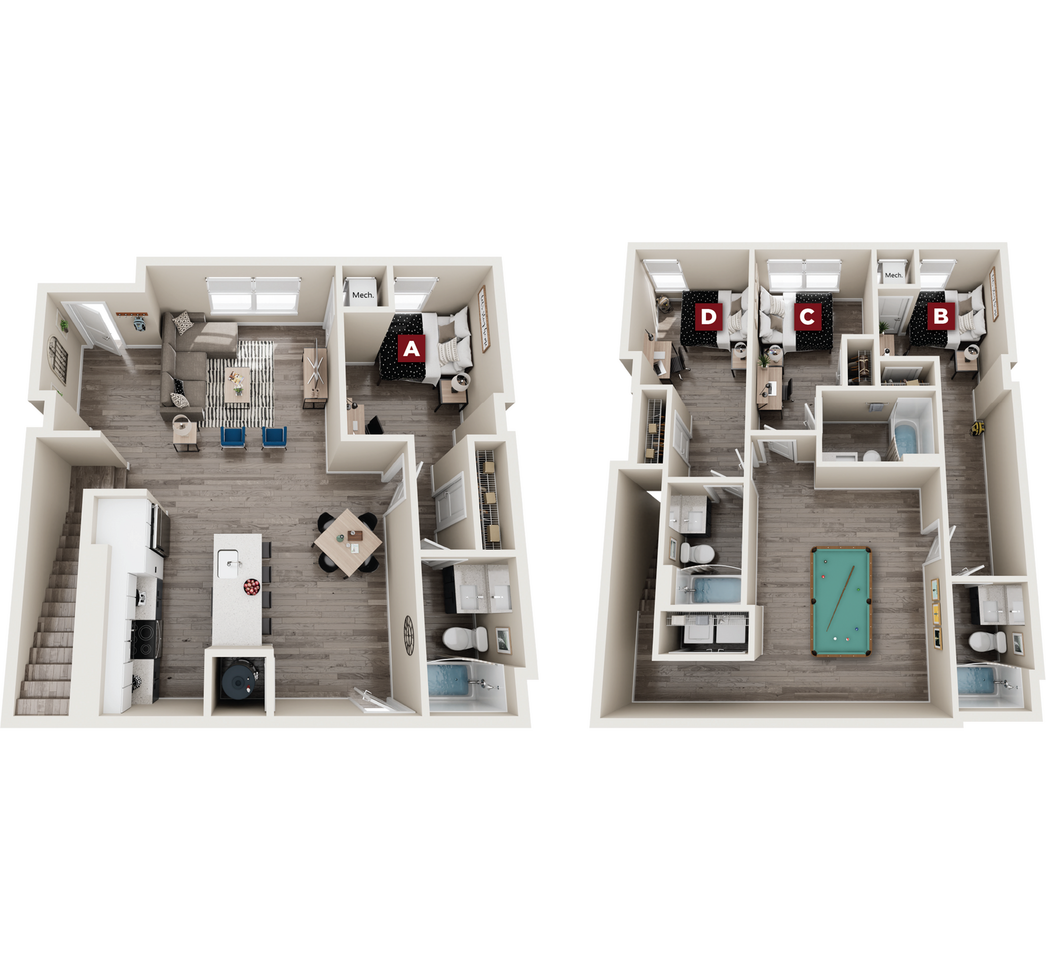 Maple I - 4x4 Floor plan
