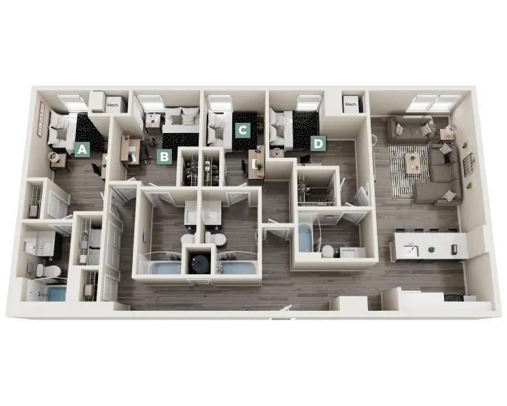 Dogwood - 4x4 Floor plan